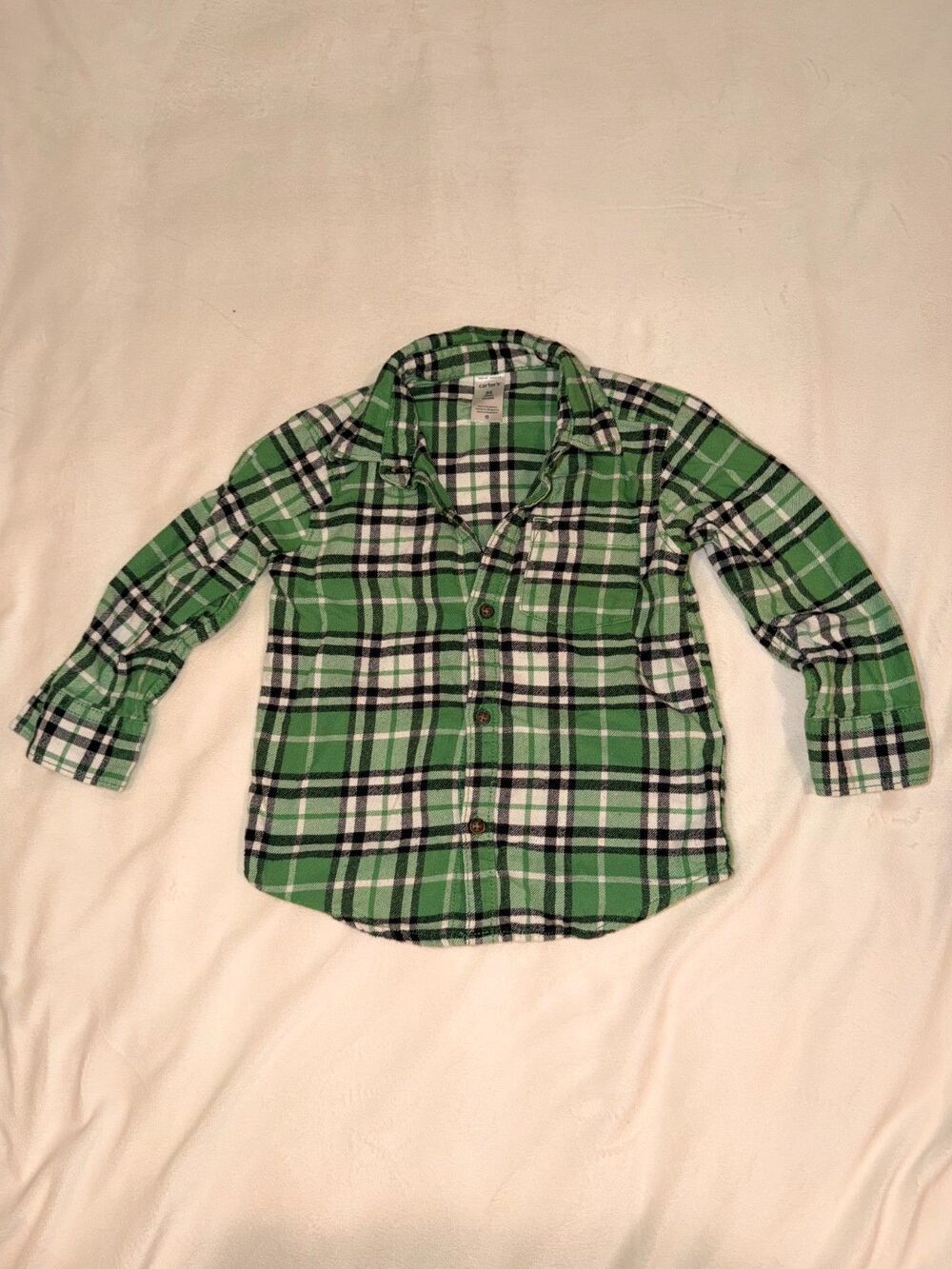 Carters Size 3T green plaid size long sleeve button up-747
